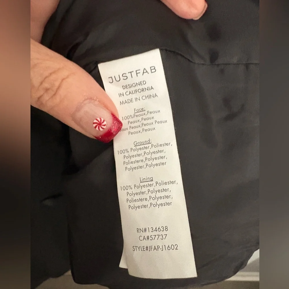 🌹Black Faux Leather Jacket Blazer Sleek JustFab - Picture 7 of 8